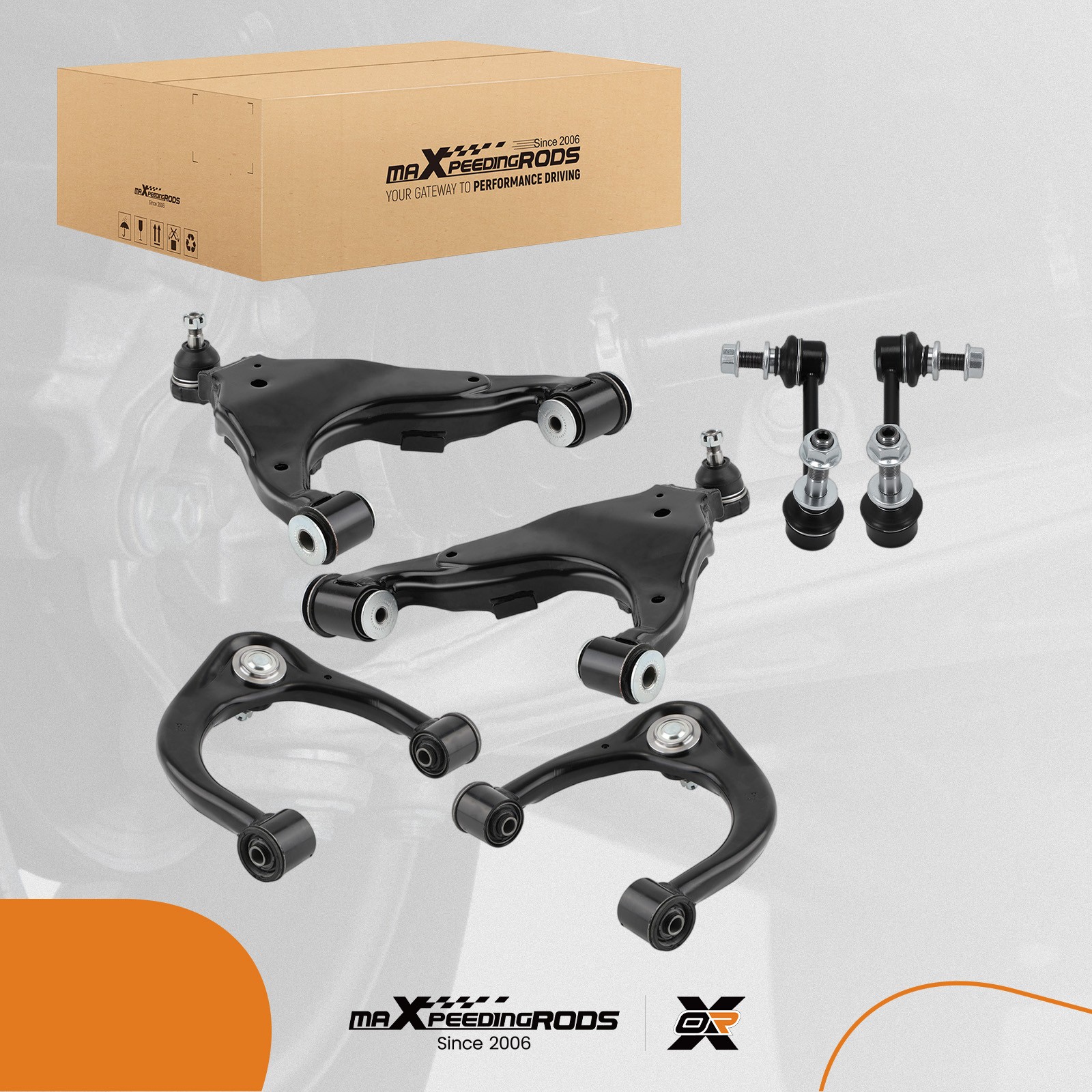 Direct-Fit Front Upper Lower Control Arm Suspension Sway Bar Link Compatible with Toyota Tacoma 2005-15