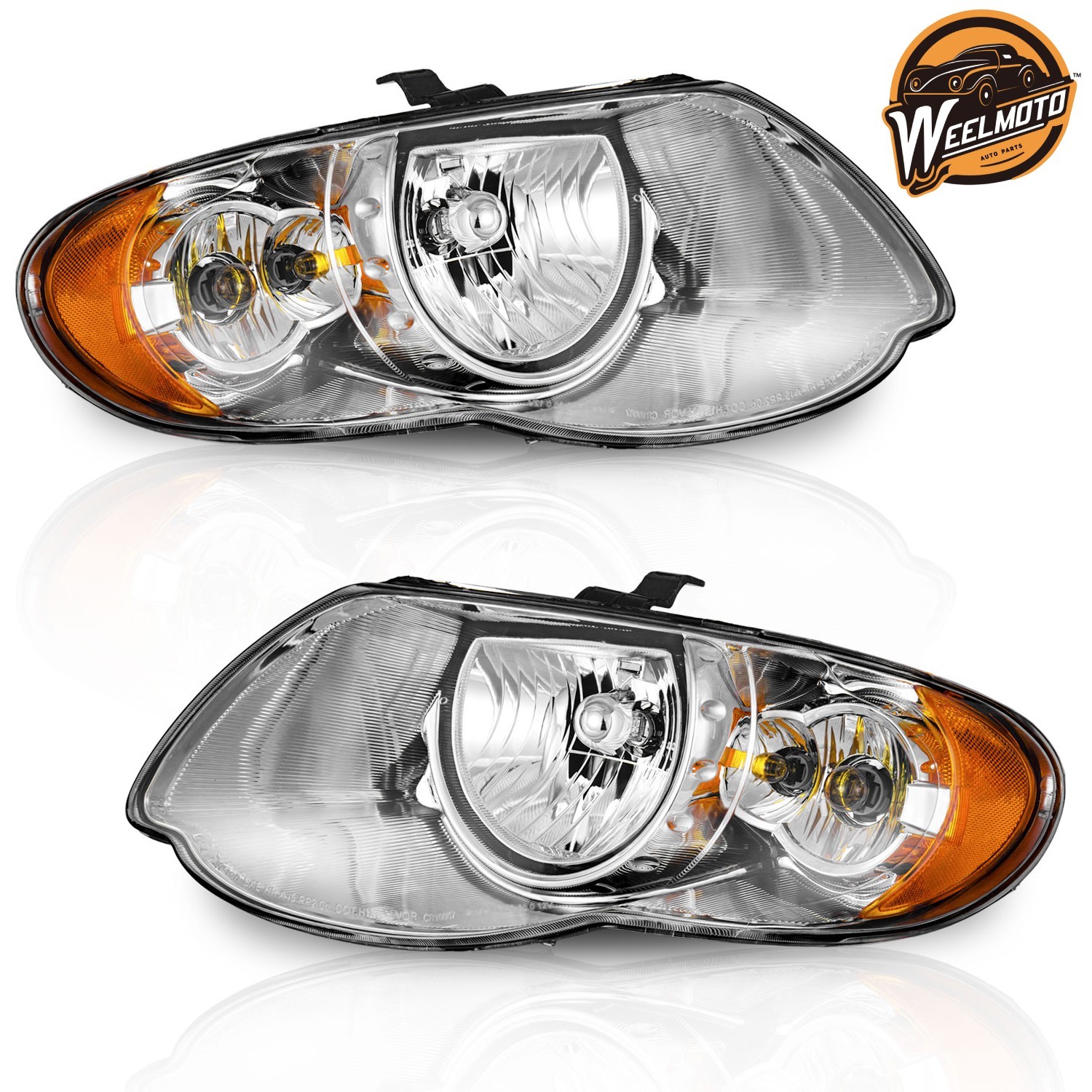 Direct-Fit Pair Headlight Compatible with 2005-2007 Chrysler Town&Country 119" Long Wheel Base